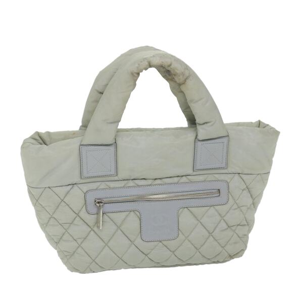CHANEL Cococoon Hand Bag Nylon Gray CC - Picture 1 of 16